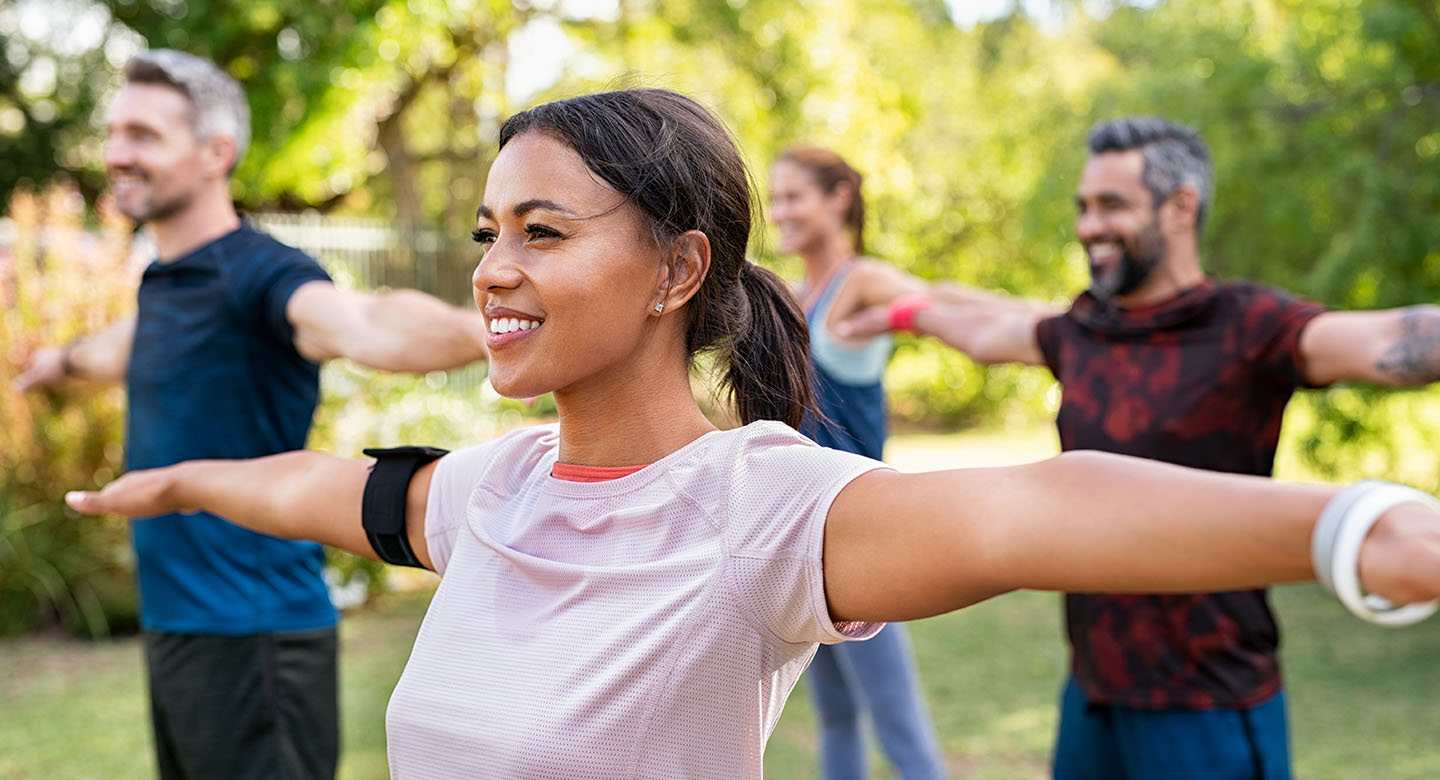 Outdoor group fitness at the YMCA