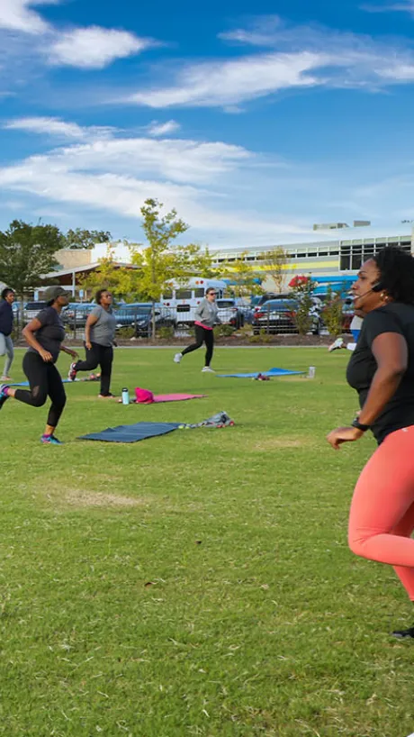 Outdoor group fitness at Southeast Raleigh YMCA