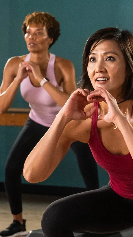 Two women in conditioning class