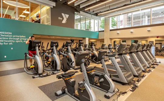 Cardio equipment at the YMCA