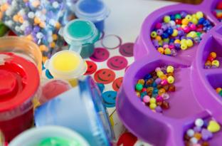 selection of kids craft supplies