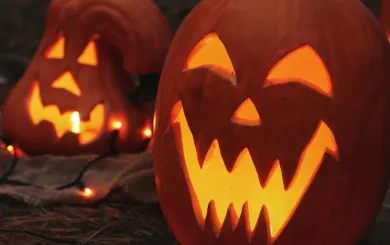 Carved jack-o-lanterns