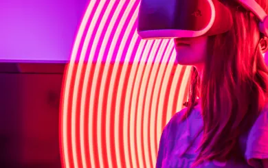 colorful virtual reality set