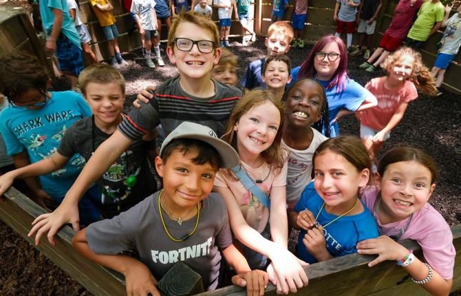 Group of kids at day camp